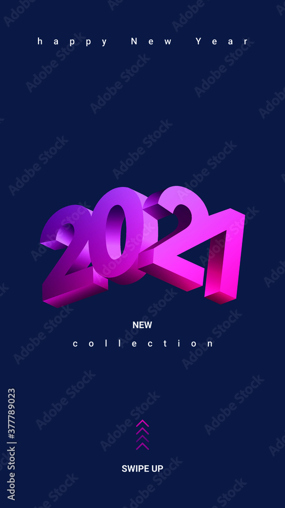 3d numbers 2021 with a bright gradient on a dark background for the design of new year social media banners 3d numbers 2021 with a bright gradient on a dark background for the design of new year social media banners