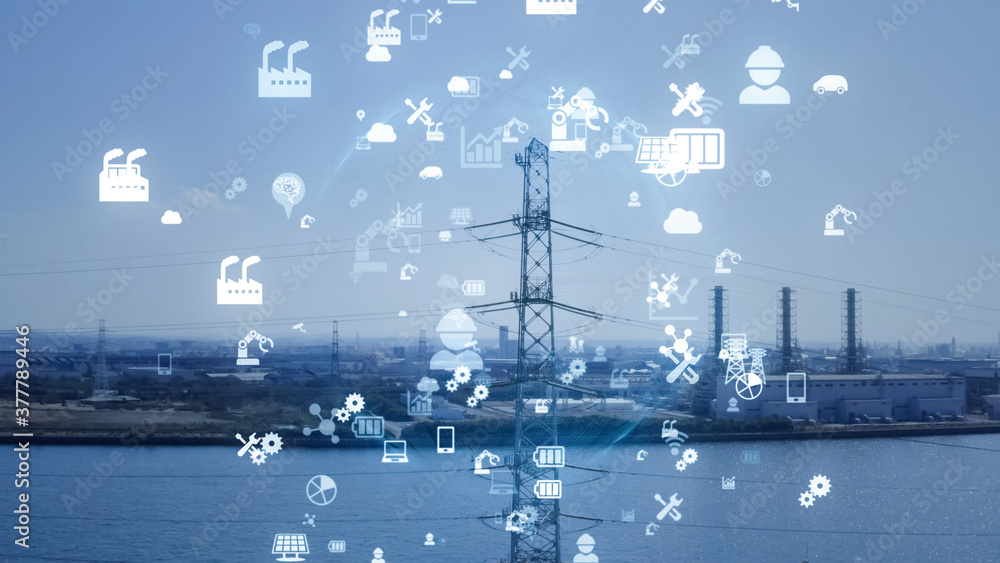 Obraz premium 電力とテクノロジー