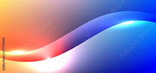 Abstract background fluid gradient vibrant color  wave shape and glowing light effect