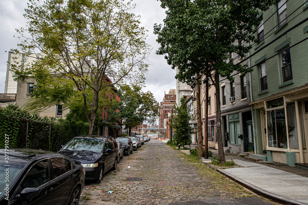 Buildings in the Vinegar Hill section of Brooklyn, New York on Sunday, Sept. 13, 2020. (Gordon Donovan)
