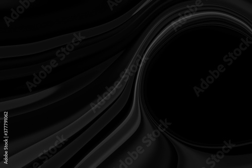 Abstract 3D wave soft black background.