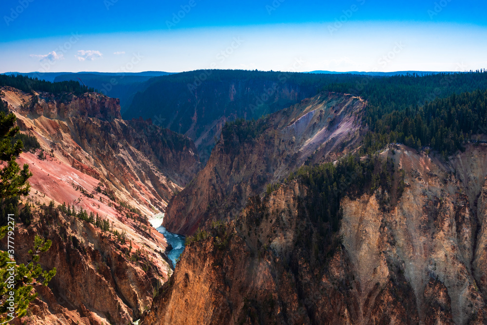 The Yellowstone river and its canyon