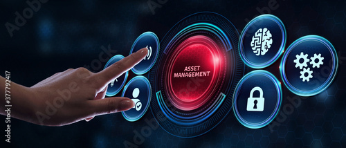 Asset management. Business  Technology  Internet and network concept.