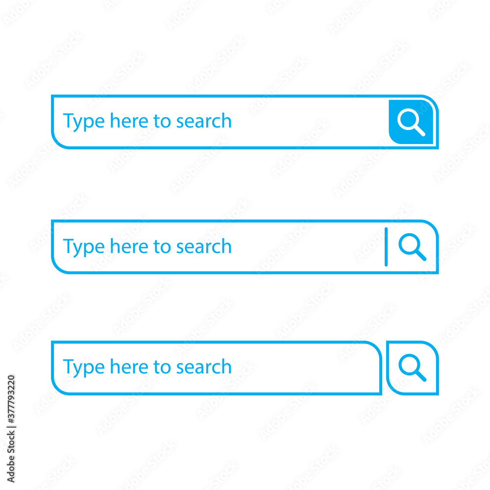Set www search bar icons. isolated on white background Set www search bar icons. isolated on white background