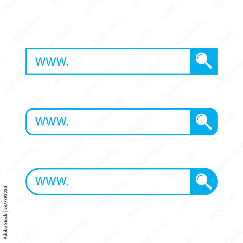 Set www search bar icons. isolated on white background Set www search bar icons. isolated on white background