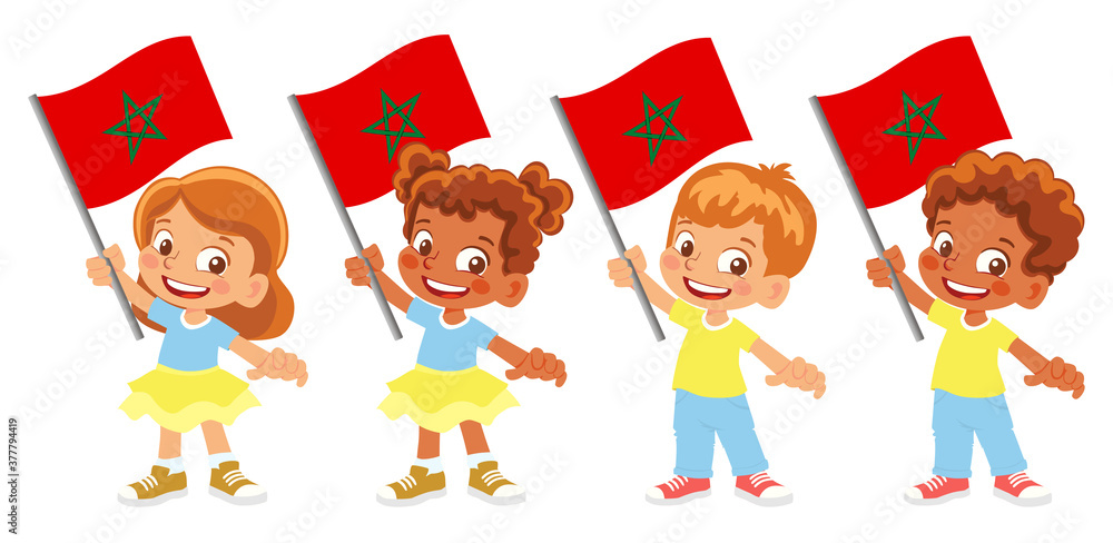 Morocco flag in hand set