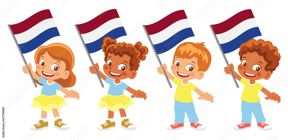 netherlands flag in hand set