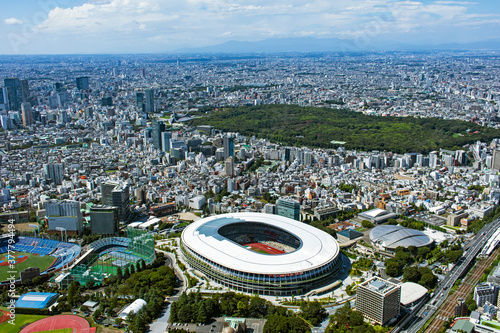 国立競技場・都市風景・2020撮影・空撮