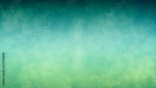 blue green background with gradient colors, abstract teal and light green blurred design with old vintage texture
