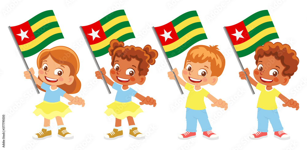Togo flag in hand set
