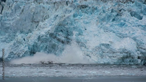 Massive Glacier Calving in Alaska (Hubbard Glacier Near Yakutat Bay)