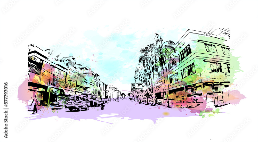 Building view with landmark of Bandar Lampung is the capital and