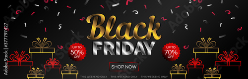 black friday sale  horizontal  web banner design 