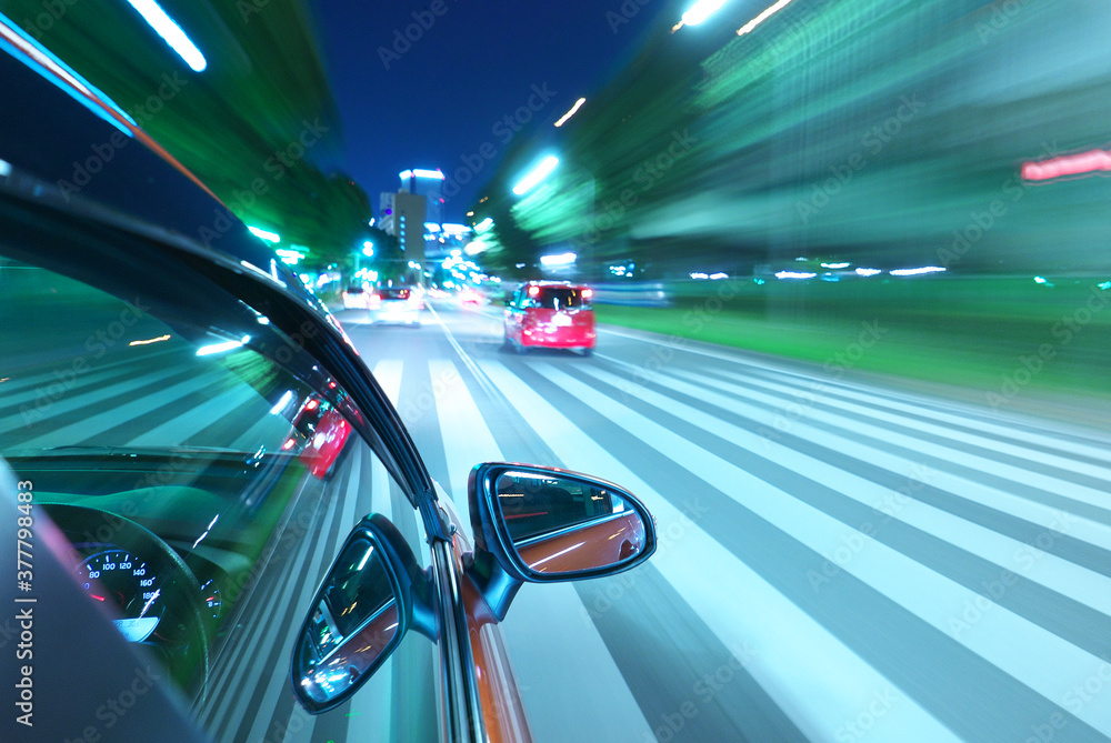 Obraz premium ドライブ 夜間走行