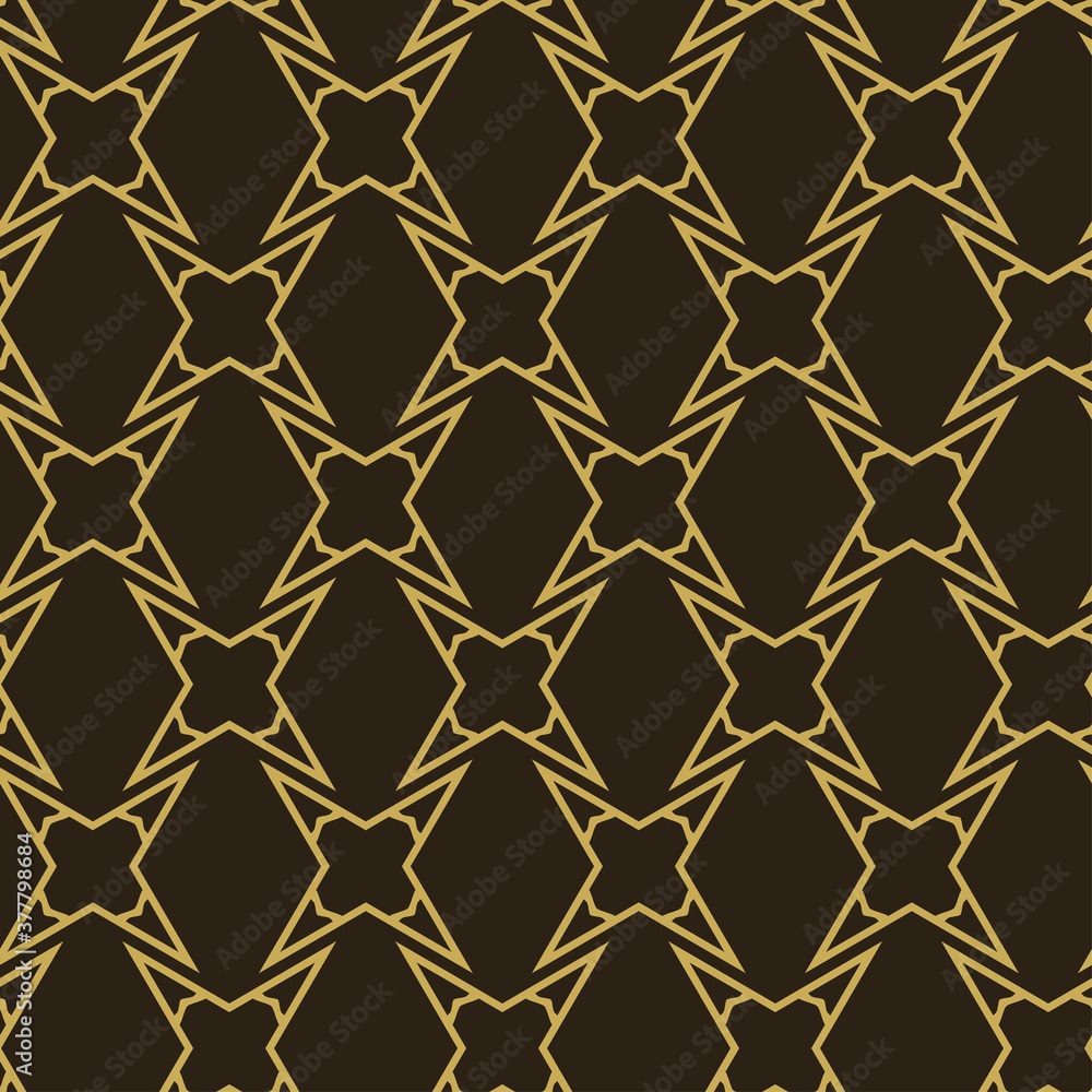 Fototapeta premium Trendy geometric background pattern. Seamless pattern for wallpaper design. Gold and black colors