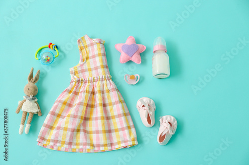 Set of baby accessories on ...