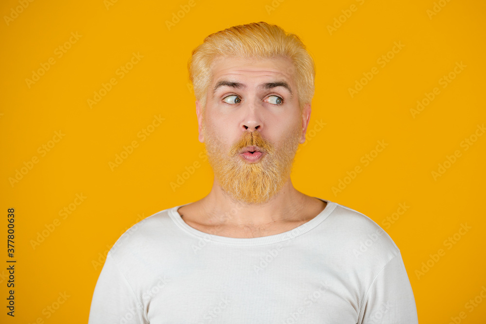 Bearded man. Surprised handsome man. Shocked male model with surprise expression, wow amazed excited face. Emotions people concept. Bearded man. Surprised handsome man. Shocked male model with surprise expression, wow amazed excited face. Emotions people concept.