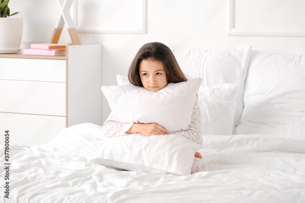Little girl suffering from sleep disorder in bedroom Little girl suffering from sleep disorder in bedroom