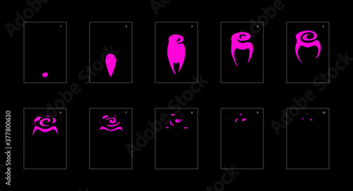 Smoke effect. poison smoke animation sprite sheet. classic poison smoke effect animation for game or cartoon or animation. vector style poison animation effect 1822.