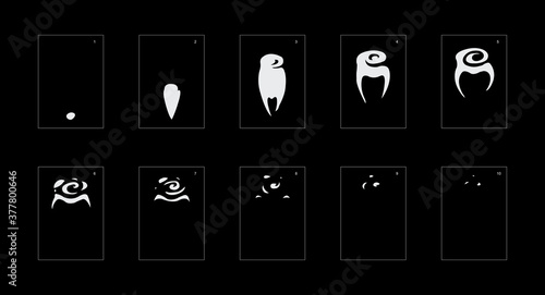 Smoke effect. smoke animation sprite sheet. classic smoke effect animation for game or cartoon or animation. vector style animation effect 1817.