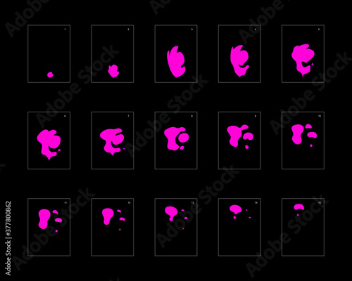 Smoke effect. poison smoke animation sprite sheet. classic poison smoke effect animation for game or cartoon or animation. vector style poison animation effect 1828.