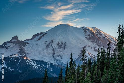 Really beautiful mountain closeup with blue sky and clouds