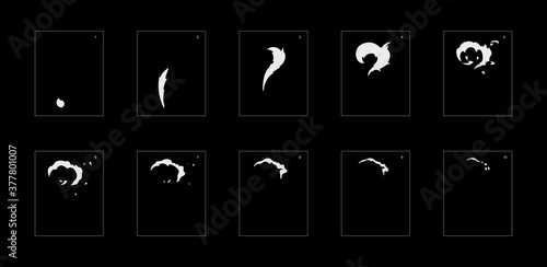 Smoke effect. smoke animation sprite sheet. classic smoke effect animation for game or cartoon or animation. vector style animation effect 1829.