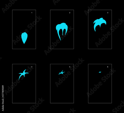 Smoke effect. blue smoke animation sprite sheet. classic smoke effect animation for game or cartoon or animation. vector style animation effect 1836.