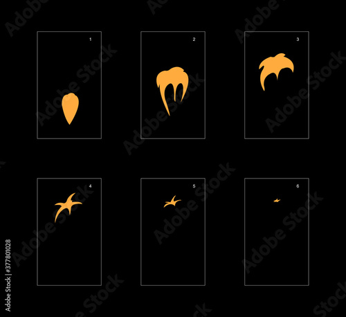 Smoke effect. dust smoke animation sprite sheet. classic dust smoke effect animation for game or cartoon or animation. vector style animation effect 1837.