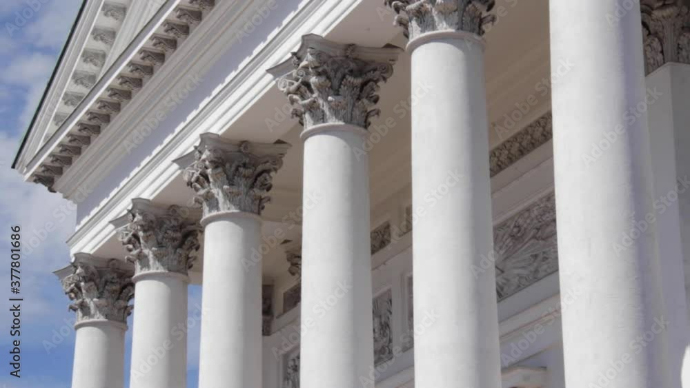 The Iconic Columns of the Helsinki Cathedral in Finland