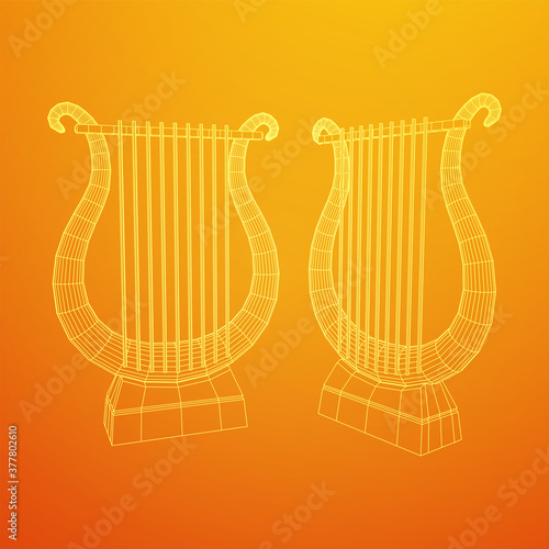 Ancient lyre or harp musical instrument