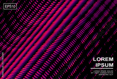 Dynamic minimalist background with bright wavy design. Vector motion effect with neon glow