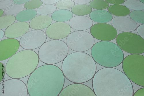 Abstract green geometric shapes pattern design wallpaper.
