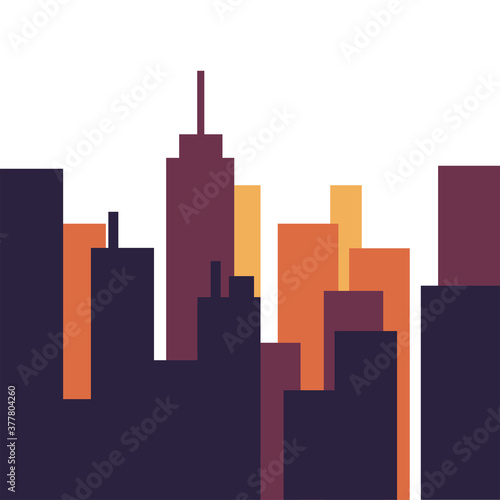 Isolated city buildings vector design