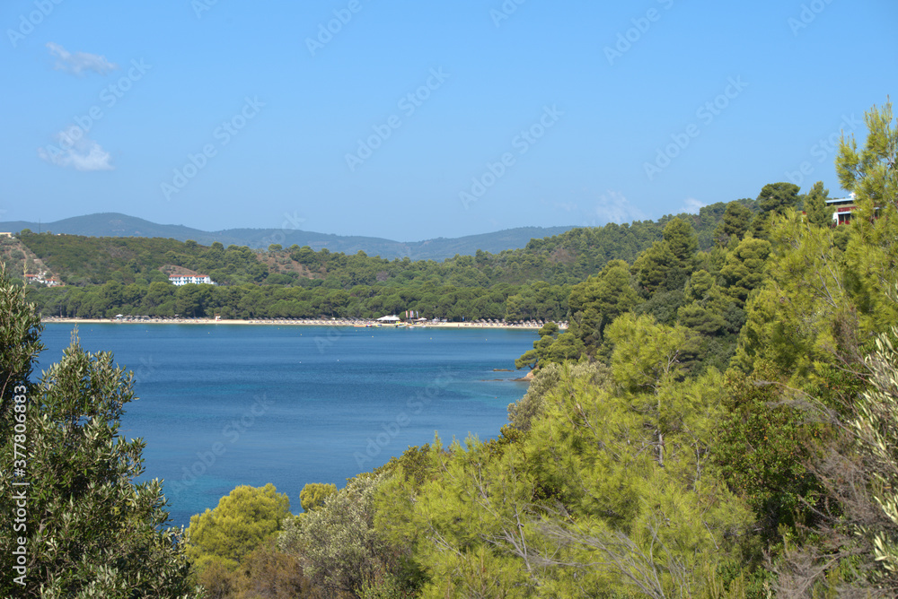 Greece, Skiathos island, the famous beach Koukounaries 