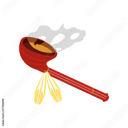 old tobacco pipe on white background