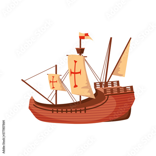 sailboat or caravel santa maria, columbus day