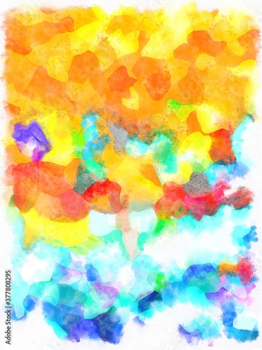 Illustration style background image Abstract patterns in various colors Watercolor painted pattern. © Kittipong