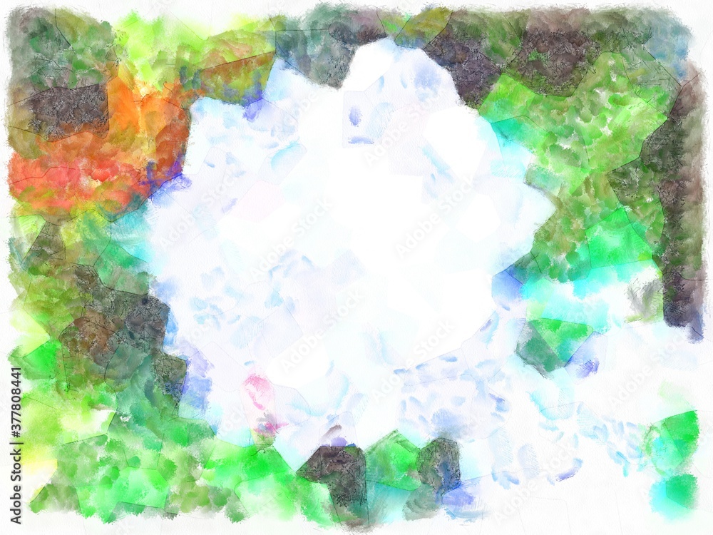 Obraz premium Illustration style background image Abstract patterns in various colors Watercolor painted pattern.