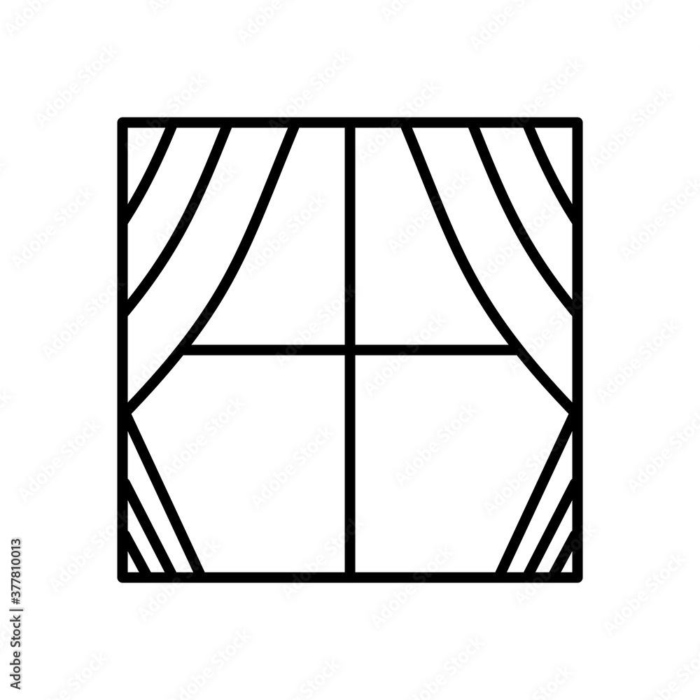 Curtains icon with outline style vector for your web design, logo, UI. illustration Curtains icon with outline style vector for your web design, logo, UI. illustration