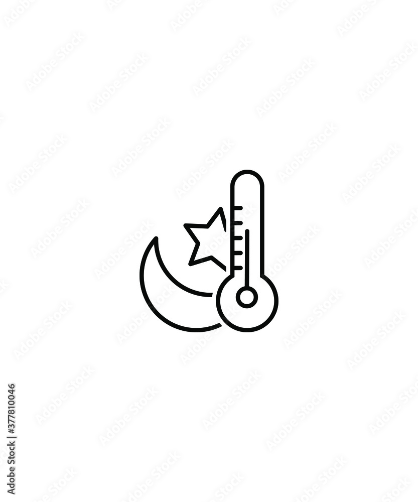 night temperature icon,vector best line icon. night temperature icon,vector best line icon.