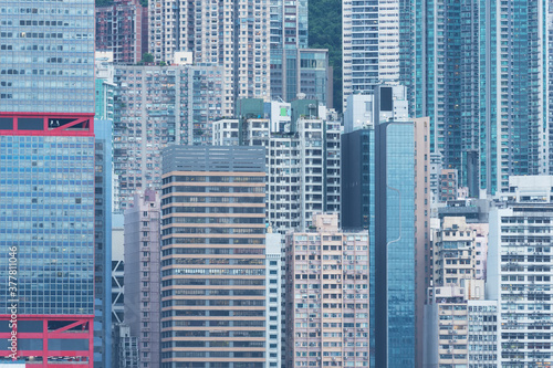 Exterior of high rise buildings of Hong Kong city © leeyiutung