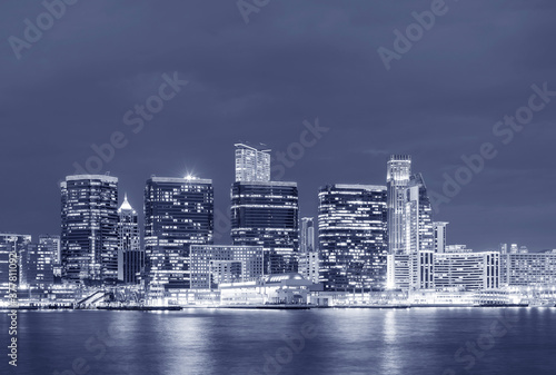 Skyline of downtown district of Hong Kong city at night