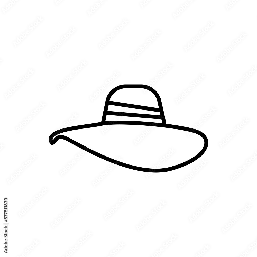 Ladies hat icon with outline style vector for your web design, logo, UI. illustration Ladies hat icon with outline style vector for your web design, logo, UI. illustration
