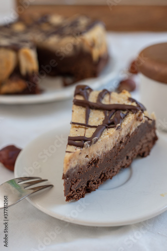 sweet home made chestnut brownie cheesecake