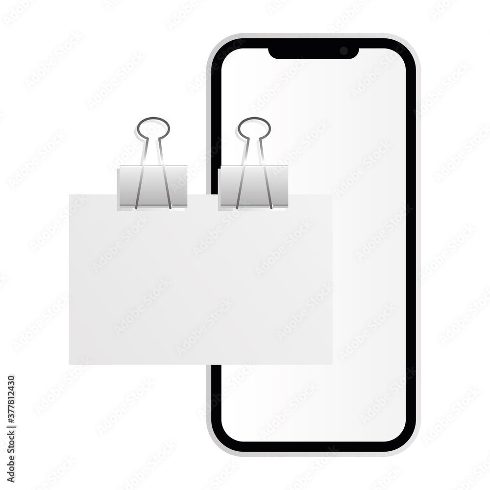 Naklejka premium Isolated mockup card and smartphone vector design