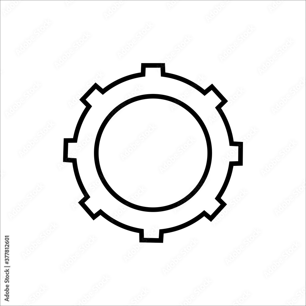 Gear Settings Icon Vector Illustration outline style Gear Settings Icon Vector Illustration outline style