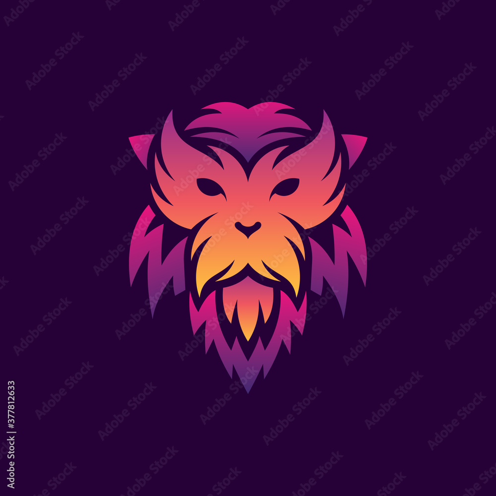 purple lion logo design template purple lion logo design template