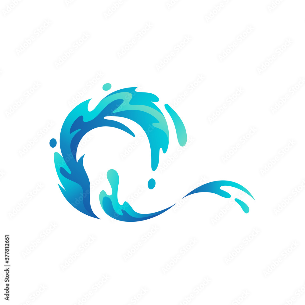 playful sea splash logo design playful sea splash logo design