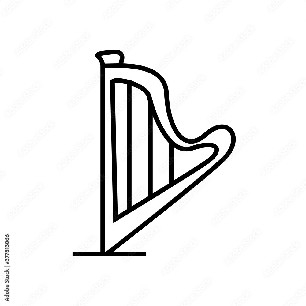 Harp vector icon with outline style vector for your web design, logo, UI. illustration Harp vector icon with outline style vector for your web design, logo, UI. illustration